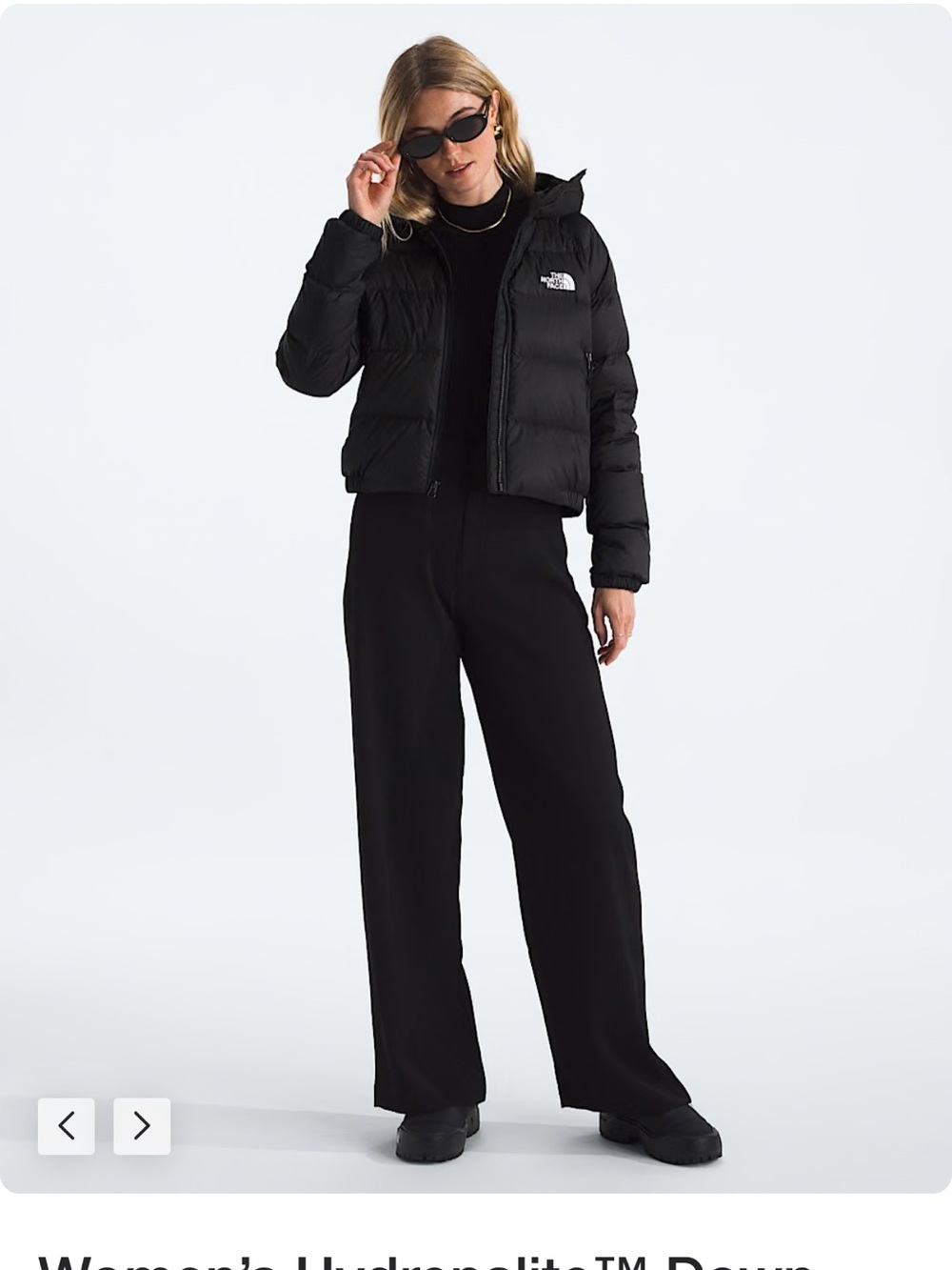 The North Face Womens Hydrenalite Down Hooded Black Puffer Jacket - Picture 5 of 8